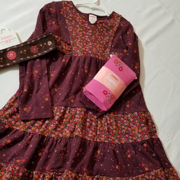Gymboree Peruvian Doll size 5 Dress, headband & size 5-7 tights all NWT.